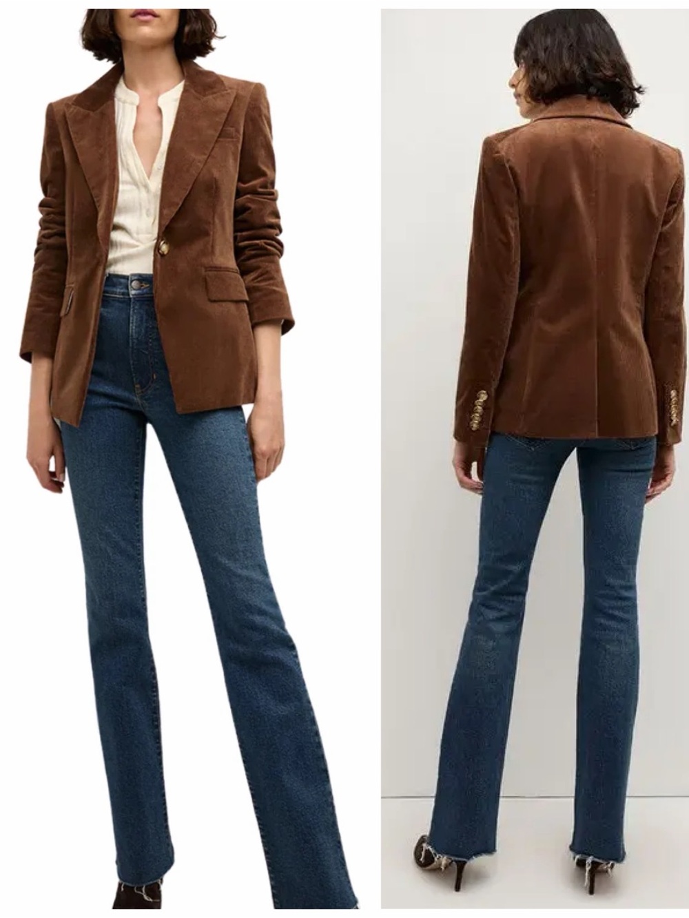 Veronica Beard Reagan Corduroy Dickey Blazer Brown Size 6 Dark Cocoa - Picture 4 of 16